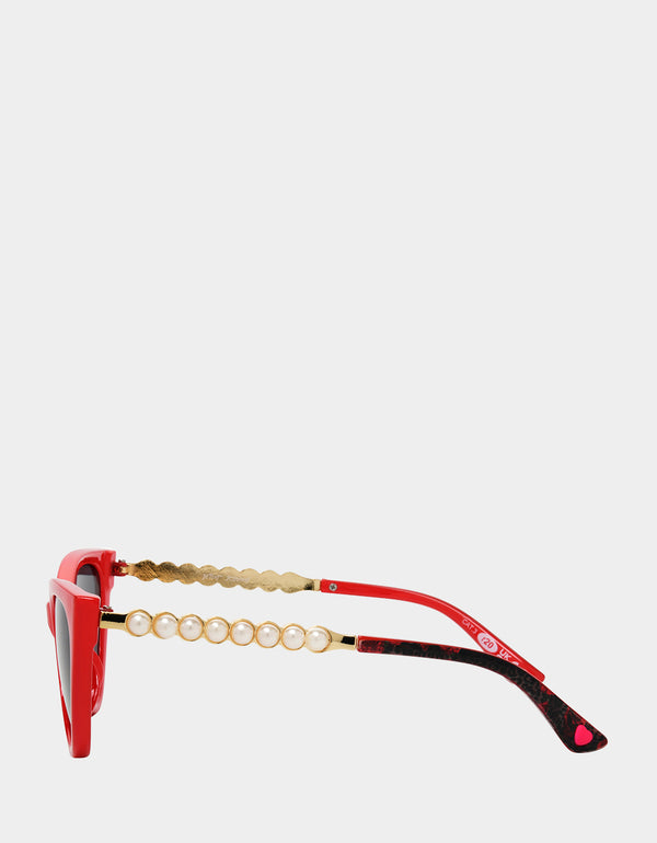 BETSEYS PEARL CAT SUNNIES RED - ACCESSORIES - Betsey Johnson