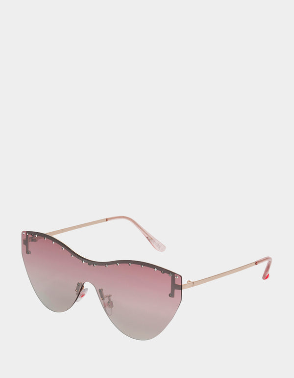 BETSEYS CURVED SHIELD SUNNIES PINK - ACCESSORIES - Betsey Johnson