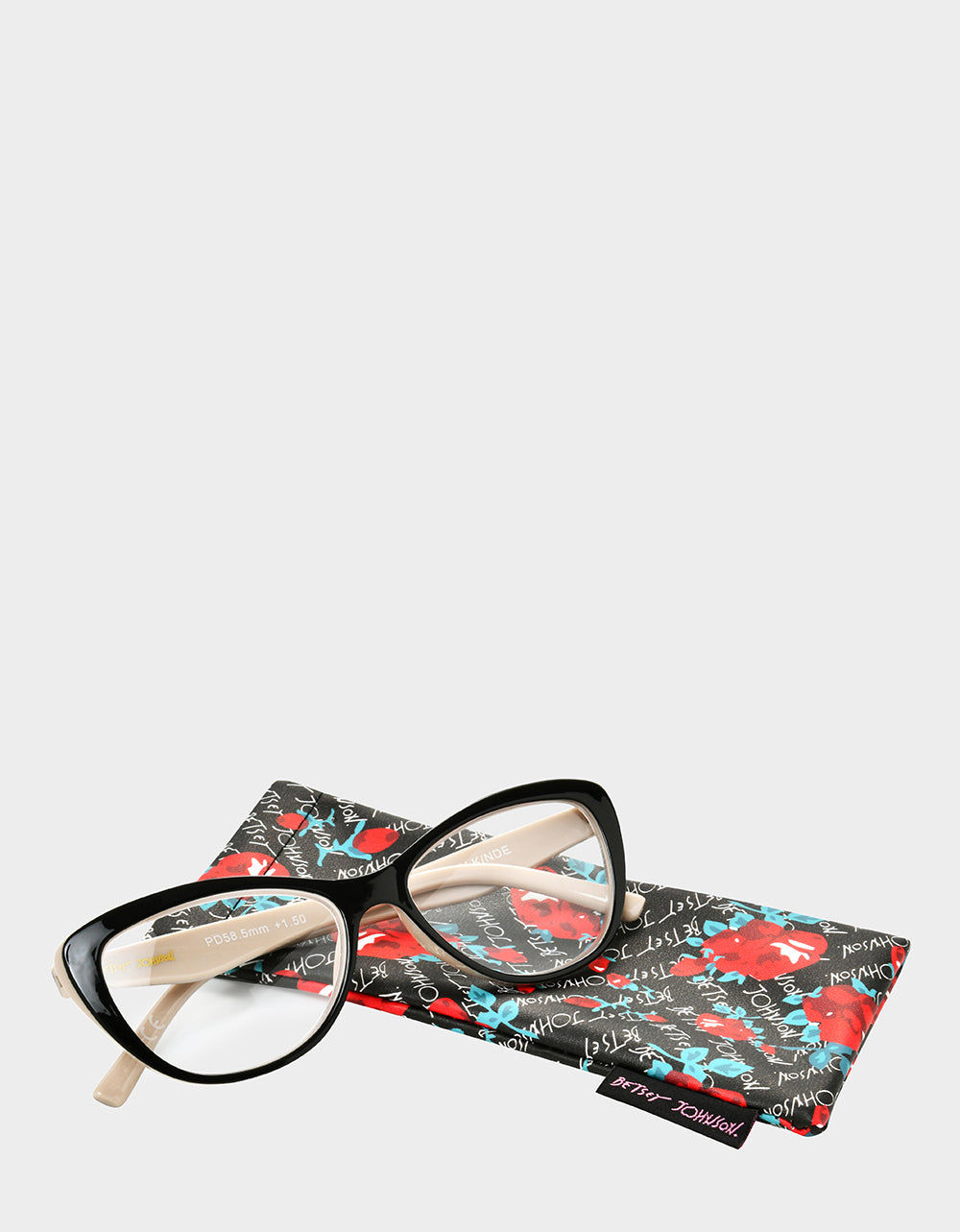 EFFORTLESS CHIC CAT EYE READING GLASSES BLACK - ACCESSORIES - Betsey Johnson
