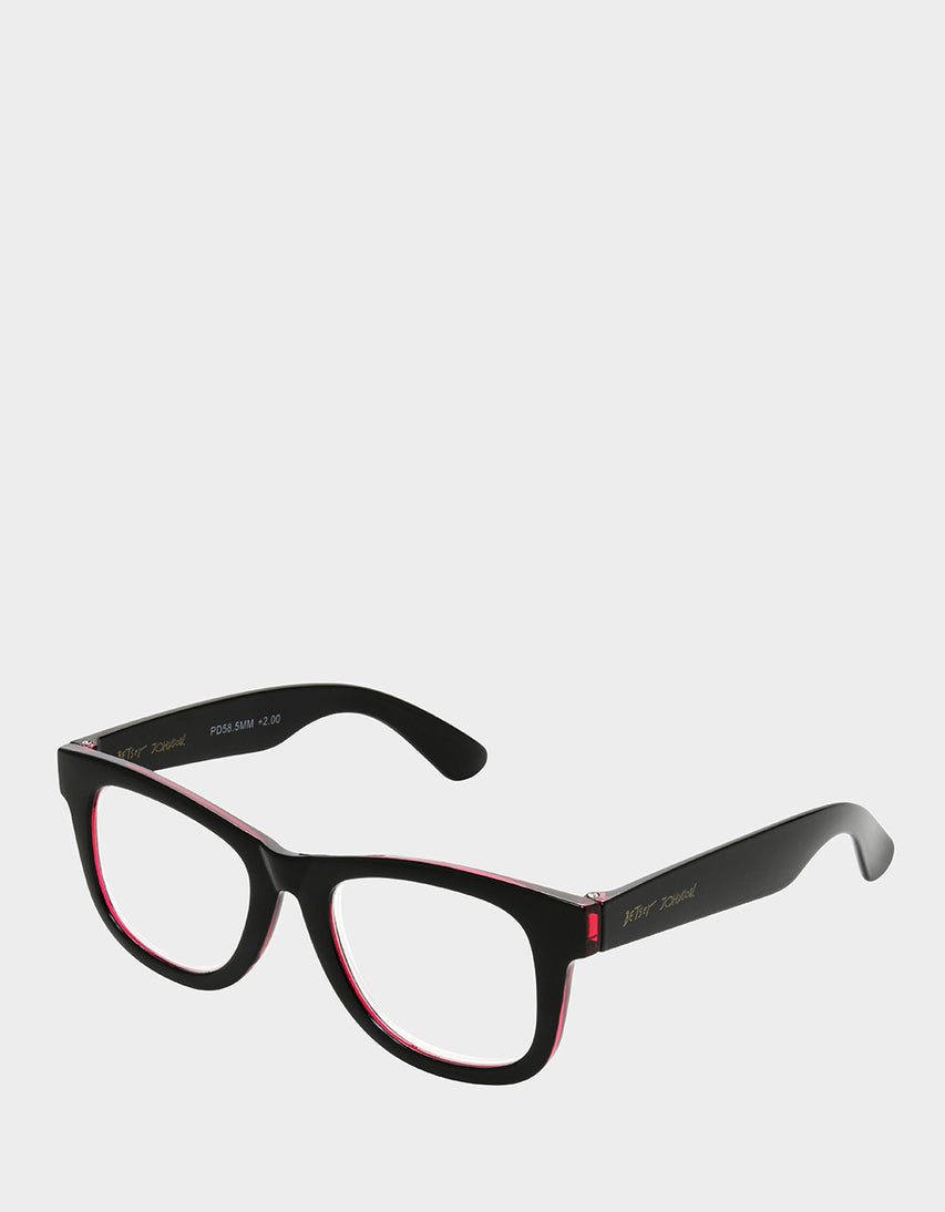 RADIATE JOY SQUARE READING GLASSES BLACK - ACCESSORIES - Betsey Johnson