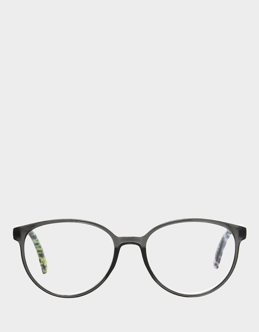 CAREFREE DAYS ROUND READING GLASSES LIGHT GREY - ACCESSORIES - Betsey Johnson
