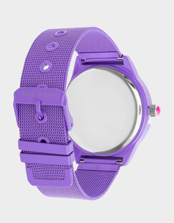 BETSEY TIME MESH STRAP WATCH PURPLE - ACCESSORIES - Betsey Johnson