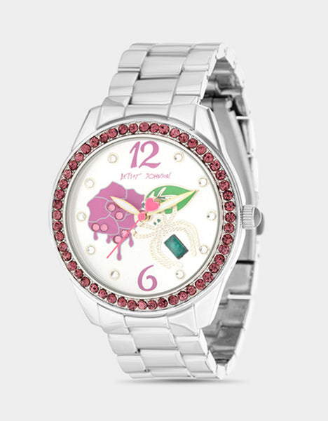 BETSEY TIME GARDEN CHARMS WATCH SILVER - ACCESSORIES - Betsey Johnson