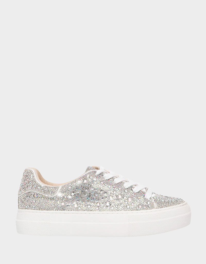 SIDNY RHINESTONES Lace Up Sneakers | Sparkly Rhinestone Sneakers ...