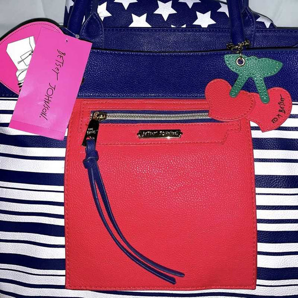 Bag In Bag Tote.  Navy Blue & White Stripes. | RE:LUV -  - Betsey Johnson
