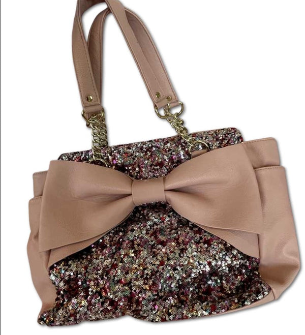 PINK SEQUIN BOW PURSE | RE:LUV -  - Betsey Johnson