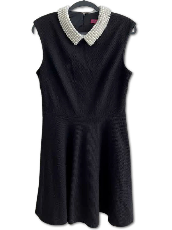 BLACK DRESS WITH PEARL COLLAR | RE:LUV -  - Betsey Johnson