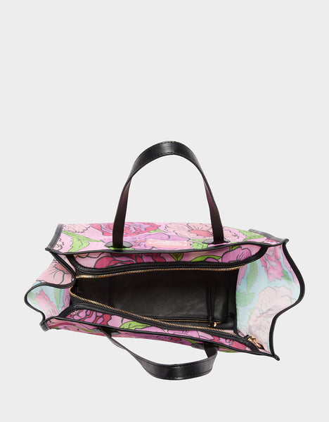 Women Pink Floral Small Tote Bag