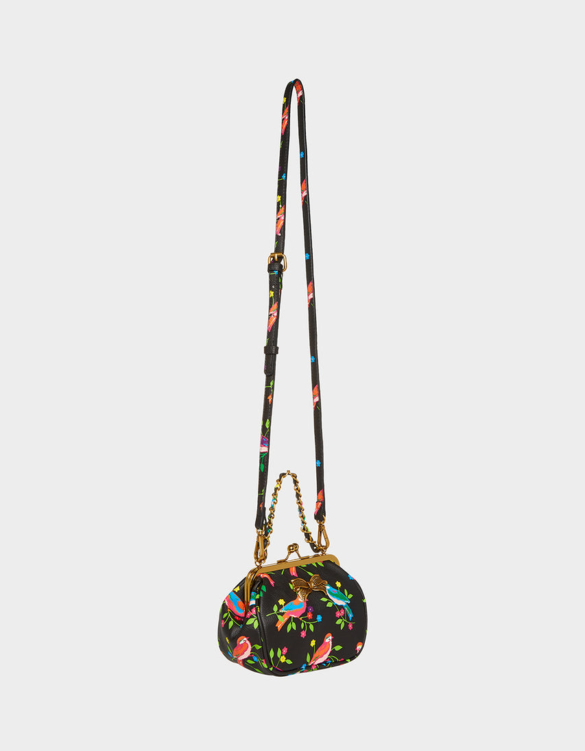 LIL' NUGGET KISS LOCK BAG BLACK MULTI - HANDBAGS - Betsey Johnson