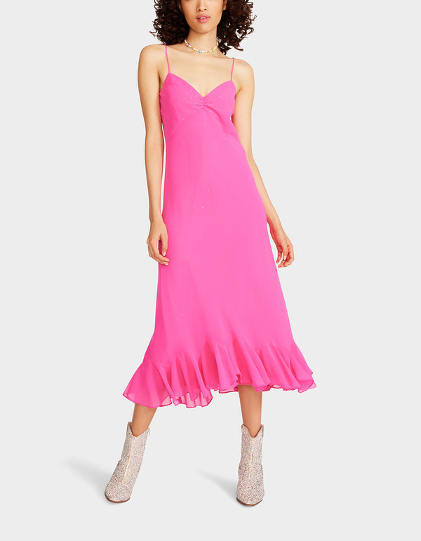 Free from Label Pink Rhinestone Dress - Pink / L