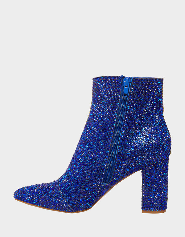 CADY BLUE Rhinestone Bootie | Women's Blue Boots – Betsey Johnson