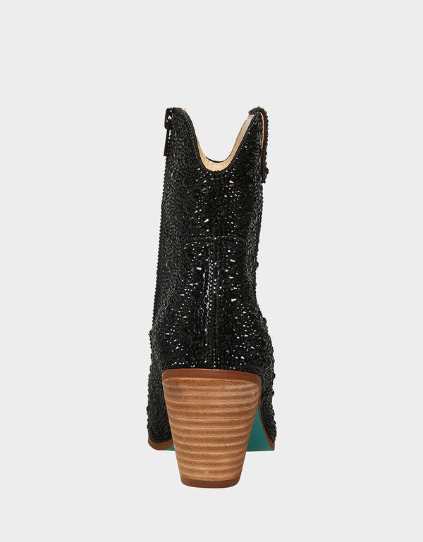 DIVA BLACK Rhinestone Cowboy Bootie | Women's Western Boots
