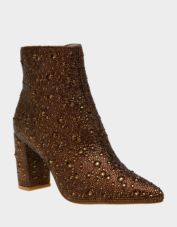 CADY BROWN Booties | Brown Rhinestone Bootie | Women's Boots – Betsey ...
