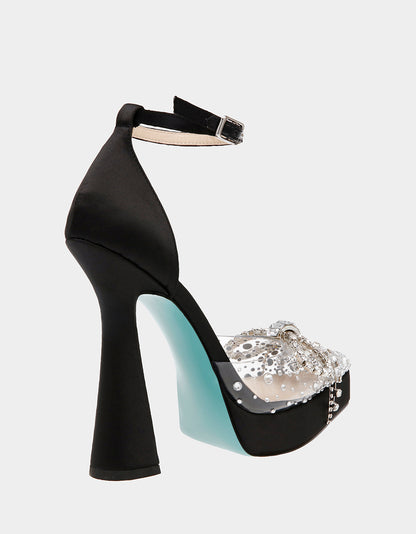 CHER BLACK SATIN - SHOES - Betsey Johnson