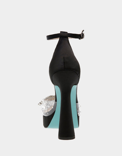 CHER BLACK SATIN - SHOES - Betsey Johnson