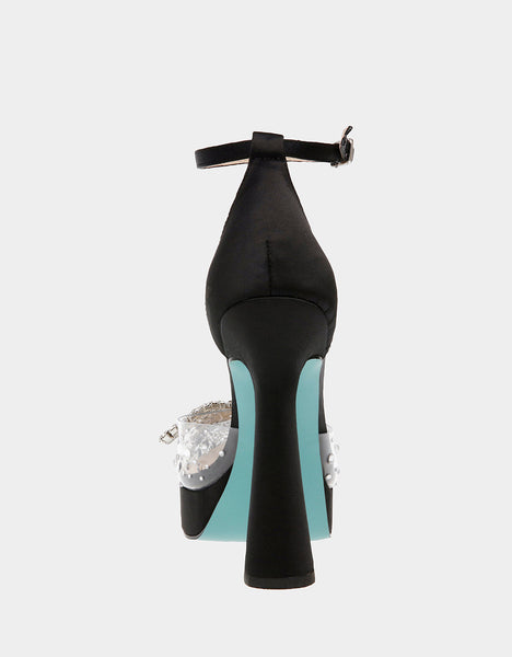CHER BLACK SATIN | RE:LUV - SHOES - Betsey Johnson