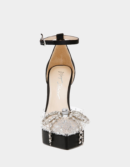 CHER BLACK SATIN - SHOES - Betsey Johnson