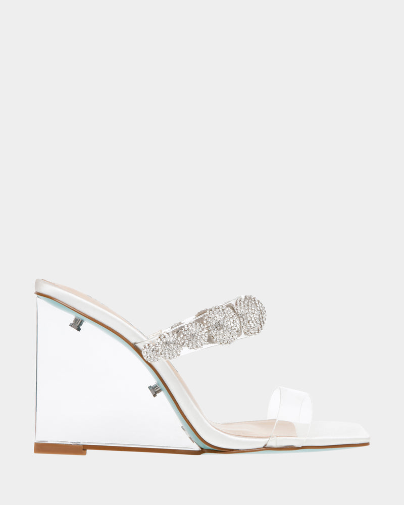 TROY IVORY | Clear Wedge Heels – Betsey Johnson