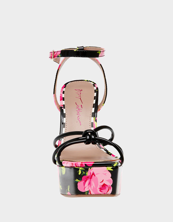 Dolce & Gabbana Floral-print Gabardine Platform Sandals | ModeSens