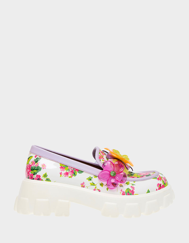 VINIE FLORAL MULTI | Chunky Platform Loafers – Betsey Johnson