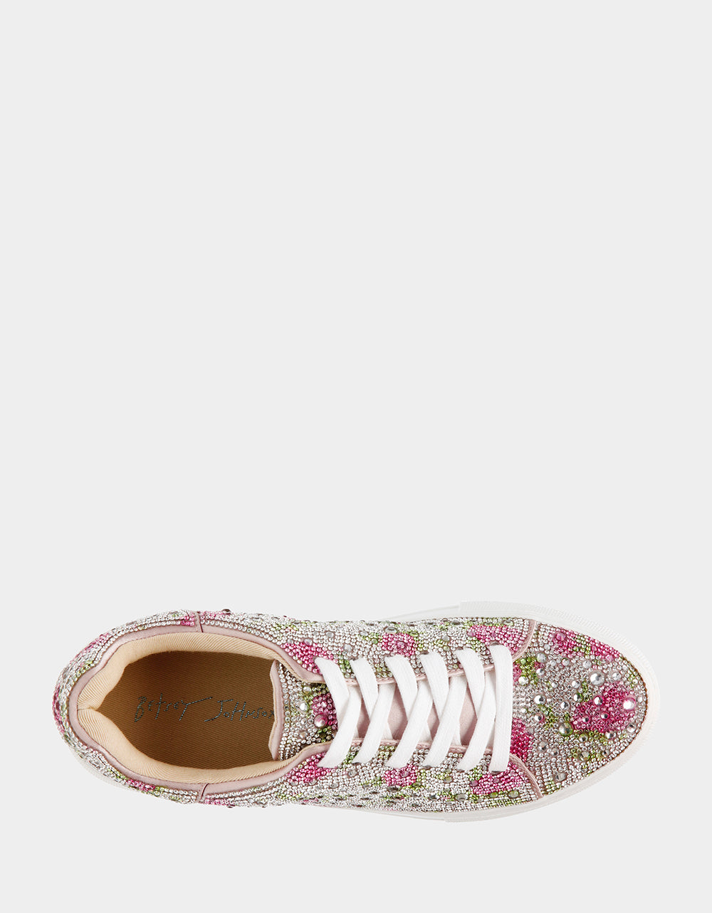 Sb Rhinestones SB-SIDNY FLORAL | Floral Rhinestone Sneaker – Betsey Johnson