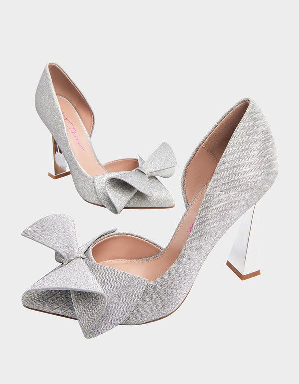 Elizabeth Silver Double Bow Heels – Cult of Coquette
