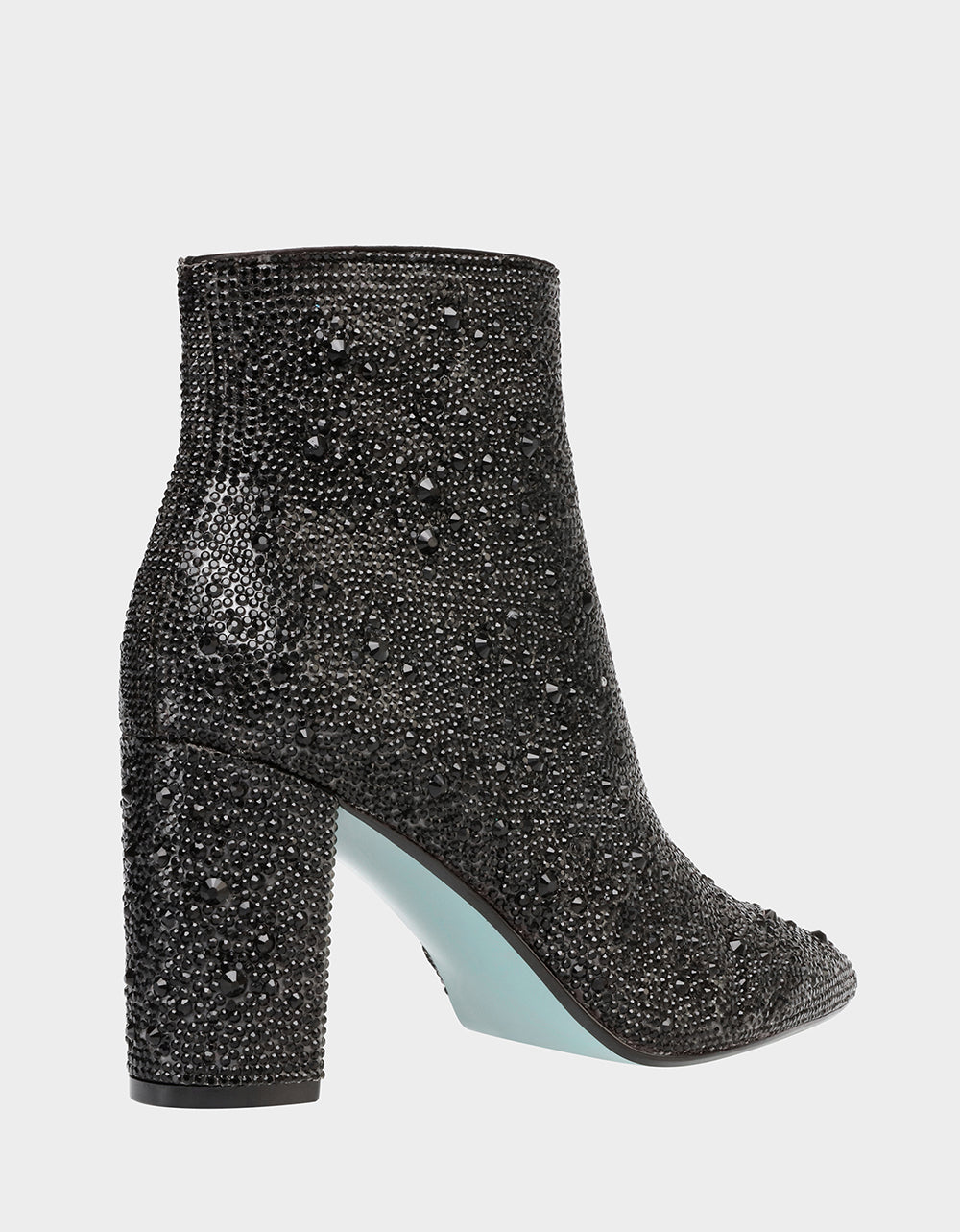 CADY BLACK Rhinestone Booties | Black Block Heel Booties | Women's ...