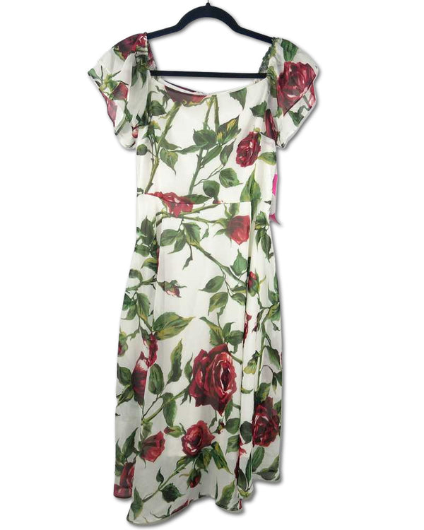 White Floral Patterned Dress | RE:LUV -  - Betsey Johnson